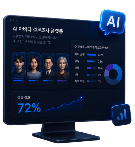AI 아바타 설문조사 플랫폼 일러스트